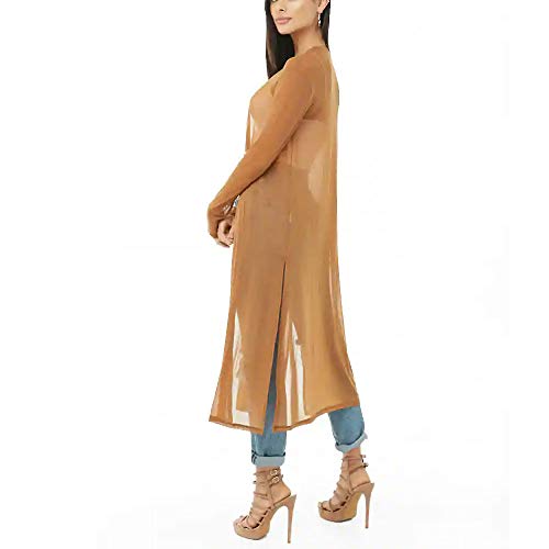 Image of Womens Sexy Sheer Long Sleeve Cardigan See Through Mesh Cover Up