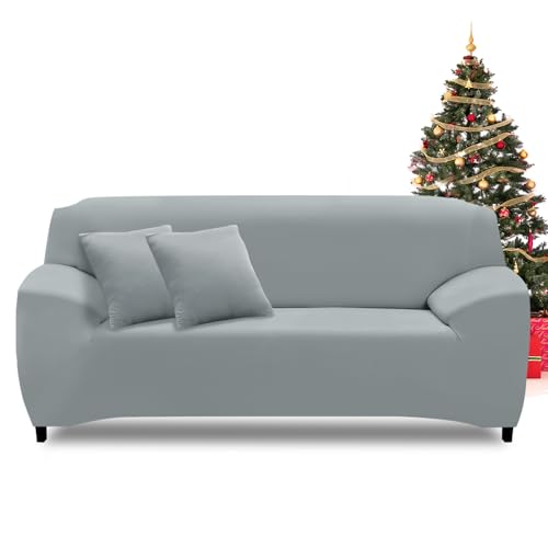 FIGOOO Housse de Canapé Extensible 2 Places Revêtement de Canapé avec Accoudoirs Universel Lavable Antidérapante Élastique Couverture de Canapé à Accoudoirs Protector Decoration pour,Gris Fumée