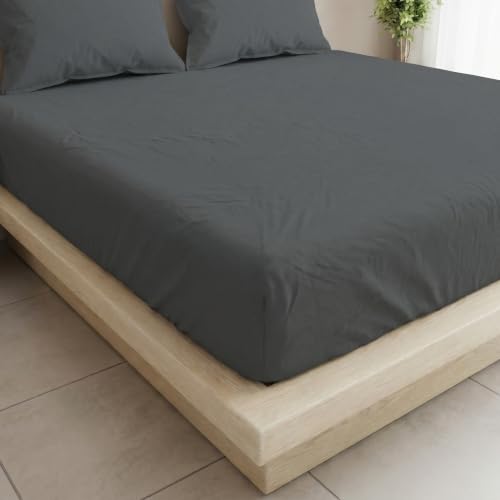 Image of Filymore Double Bedsheet for Double Bed | Grey Solid Bedsheet | 240 TC Soft Microfiber Bed Sheet with 2 Pillow Covers | Breathable, Wrinkle Resistant & Fade Resistant Bedding Set | 90 x 95 Inches