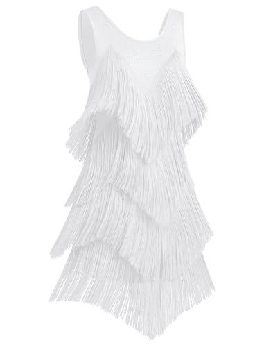 Robe de danse latine femme franges strass AGYMNX tenue Samba Cha Cha
