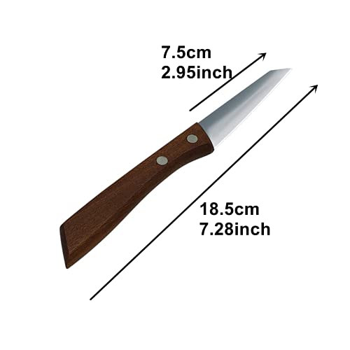 Htiam 3 Pieces Sharp Peeling Knives Vegetable Paring Knife Fruit Cutter Set Bird's Beak Knife (Brown) #TOP5