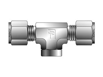 Parker Hannifin 12FBT12N-316 A-LOK Stainless Steel Branch Tee Tube Fitting, 3/4" Single Ferrule Tube x 3/4" NPT Female
