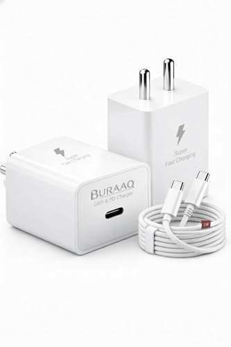 Image of 45W GaN-PD Charger| Compatible with Samsung Galaxy S20 to S25 Ultra Series,Vivo Flash Charge,Nothing and Google Rapidly Charge, Type-C Laptop & More with C to C Cable| BIS Certified|