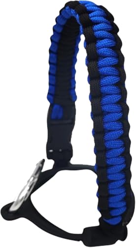 Water Bottle Handle Strap For Outdoor Camping Water Bottle Water Bottle Handle Strap Paracord Handle With Safety Paracord Handle Carabiner Water Bottle Holder Lanyard,Water Accessories (Black Blue)