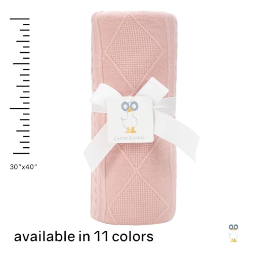 Image of GooseWaddle Luxury Knit Baby Blanket (30 inchx40 inch), Premium Comfort from Ultra Soft Fabric That Get Softer with Use, Perfect for Any Infant Nursery, Boy or Girl, Machine Washable (Rose)