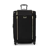 TUMI - Voyageur Leger 4 Wheeled Luggage - Women's Lightweight and Spacious, Sleek Silhouette, Durable Premium Suitcase - 26' Medium Dual Access Expandable Checked, Black with Gold Hardware