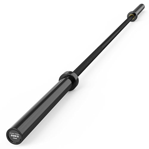 HANDBODE 7 ft Olympic Barbell 45 lb, 2 Inch Standard Weight Bar, 1000 lb High-Capacity with Knurled Grip, Hard Chrome Home Gym Straight Bars for Powerlifting, Bench Press, Deadlift, Squat, Black