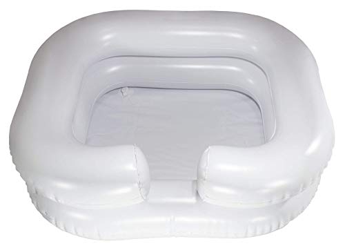 Comfortable Inflatable Shampoo Basin, White – in-Bed Shampooing for Pregnant Woman, Disabled