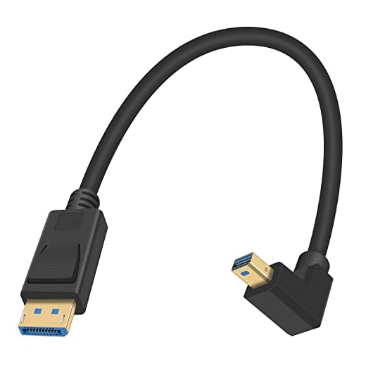 Duttek 8K 90 Degree Mini DisplayPort to DisplayPort 1.4a Cable 1FT/30cm Supports Bi-Directional Transmission, for PC, Laptop, Monitor, TV (UP Angle)