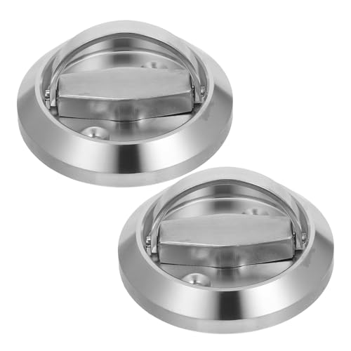 LEDMOMO ステンレス鋼製折りたたみ式リングプル取っ手 キャビネット用高耐久ドアハンドル トイレ浴室収納ボックス扉対応