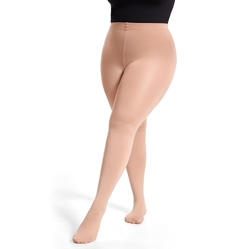 Image of Frola Plus Size Fleece Lined Tights Women Winter Warm Thermal Tights, 11+ Colors High Waisted Opaque Pantyhose