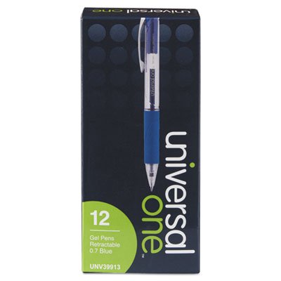Bolígrafo retráctil gel azul, 0.7 mm, docena miniatura 1
