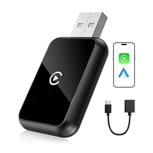 WityEye Carplay Inalámbrico y Android Auto Inalámbrico, Adaptador Coche 2-en-1, Bluetooth 2.4/5GHz Conexión Estable, 5.8GHz WiFi/USB C/A3.0 Transferencia Rápida, para Apple iOS 10+, Android 11+