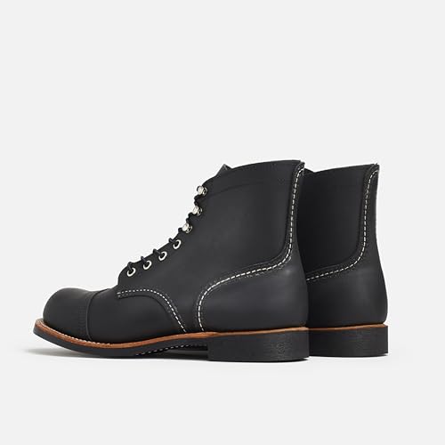 Image of Red Wing Shoes Heritage Iron Ranger #8084 Men's 6-Inch Boot, Full Grain Oiled Leather, Vibram 430 Mini-Lug Outsole, Black, 8.5 Medium (D)