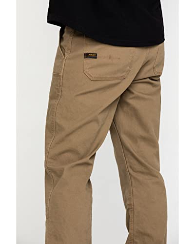 Ariat Male Rebar M4 Relaxed Durastretch Made Tough Double Front Stackable Straight Leg Pant Field Khaki 36W X 34L #TOP3