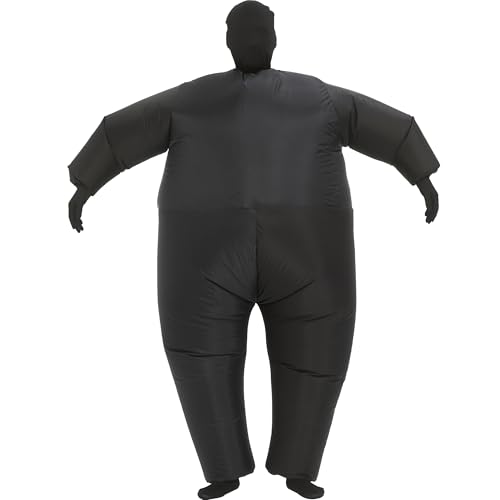 Threadsorcery Inflatable Costume Adult,Blow Up Masquerade Jumpsuit,Full Body Party Suit,Halloween Costumes for Men Women (Black)