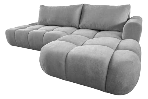 COMFORTINO FURNITURE Ecksofa mit Schlaffunktion Luna L-Form, Sofa Couch mit Bettkasten, 3-Sitzer Eckcouch, Schlafsofa für Wohnzimmer, Big Sofa Couch mit Schlaffunktion (Hellgrau, Ottomane Rechts) COMFORTINO FURNITURE Ecksofa mit Schlaffunktion Luna L-Form, Sofa Couch mit Bettkasten, 3-Sitzer Eckcouch, Schlafsofa für Wohnzimmer, Big Sofa Couch mit Schlaffunktion (Hellgrau, Ottomane Rechts)