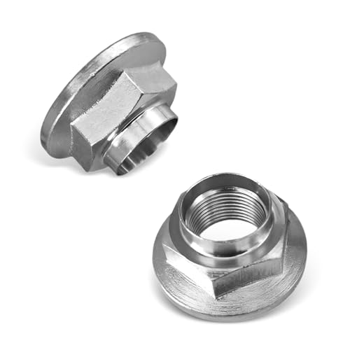 Ypoyney 2 PCS CV Axle Nut Front Rear Spindle Lock Lug Nut Steel Driveshaft Spindle Nuts Replace 902170049 Compatible with Subaru Forester Legacy Outback Impreza (Silver)