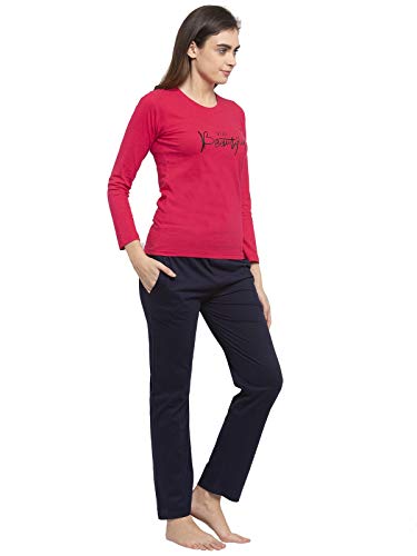 Image of Claura Women Cotton Solid Top & Pyjama Set