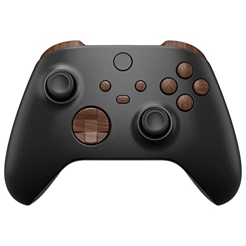 Image of eXtremeRate Replacement Buttons for Xbox Series X & S Controller, Wood Grain Custom Accessories Repair Kit Bumpers Trigers Dpad ABXY Start Back Sync Share Keys Parts for Xbox Core Wireless Controller