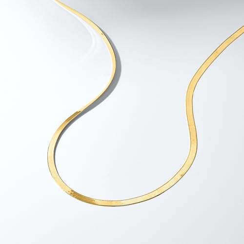 Pure Collection by Ross-Simons 3mm 14kt Yellow Gold Herringbone Necklace4