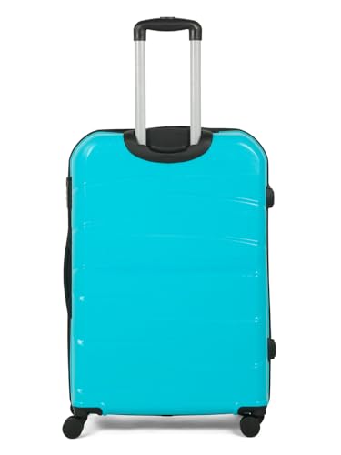 Image of Teakwood Large Size 8 Wheels Trolley Bag, Hard Cabin with Zipper Closure, Adjustable Push Button & TSA Lock System 360 Degree (Large, Aqua Green)
