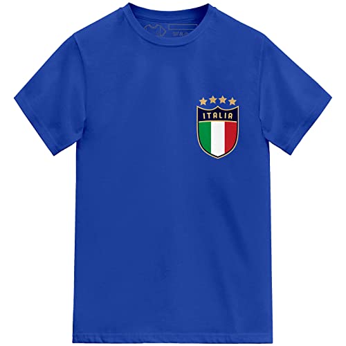 FOOTEEZ Maillot de football Italie pour enfant, Royal Blue, 3-4 ans