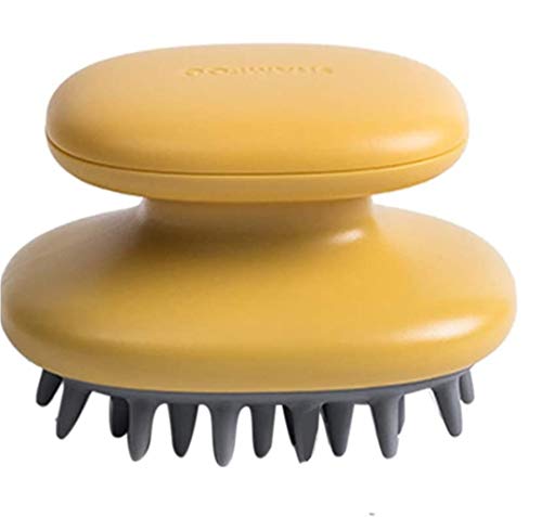 Image of YANCI Hair Scalp Massager Shampoo Brush, Manual Head Massage Brush, Soft Silicone Bristles, Exfoliate, Promote Hair Growth, Yellow