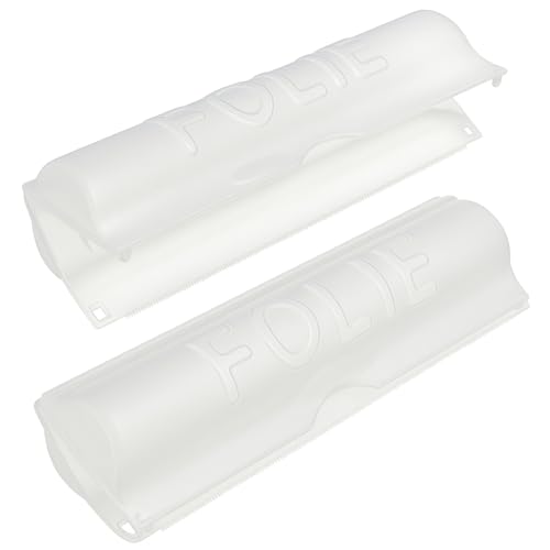 com-four® 2x Folienschneider - Alufolienabroller - Frischhaltefolienspender - Praktischer Halter für Alufolie oder Frischhaltefolie (2 Stück - transparent)