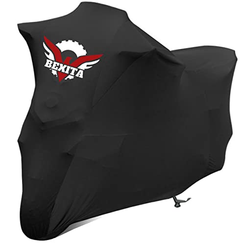 BEXITA Housse Moto Intérieur Housse de Protection pour Moto Tissu Élastique Respirant Anti-poussière Housse pour Moto Scooter,XXL : Longueur (200 à 221 cm)