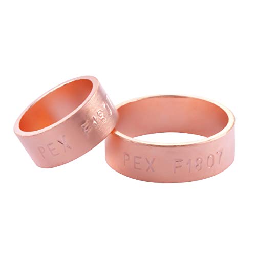 Litorange Lead-Free Copper (Better Than Brass & Stainless Steel) Pex Pipe Crimp Clamp Ring 3/4 Inch 3/4" Plumbing Fittings Pack Of 44 #TOP3