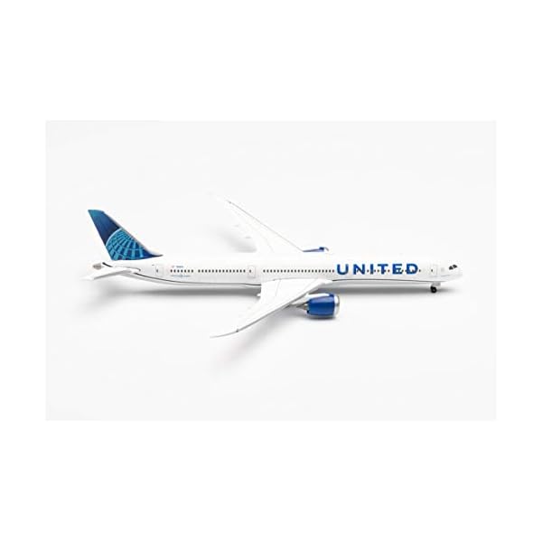 herpa 534321 United Airlines, Boeing 787-10 Dreamliner in Miniatur zum Basteln Sammeln und als Geschenk, Mehrfarbig