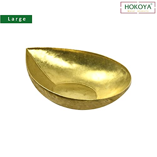 Image of HOKOYA Pital Formal Diya Set, Brass Puja Lamp, Large, Set of 108