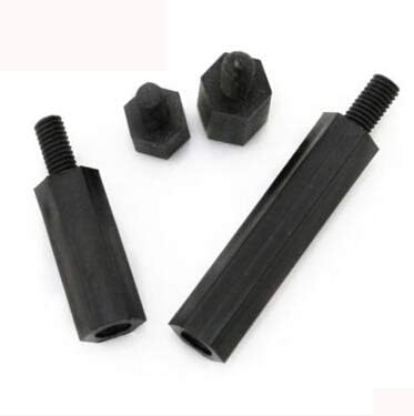 100pcs /lot M3*8+6 M3*8 Black Nylon Spacer Male to Female hex standoff