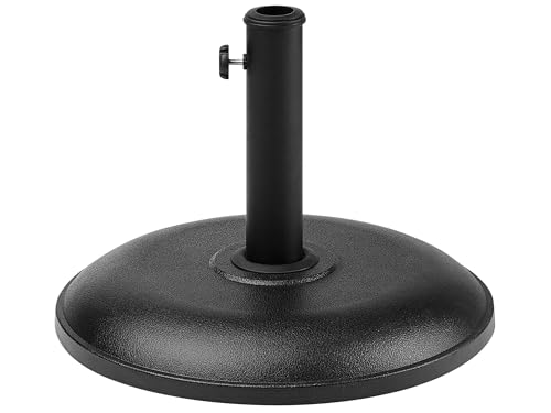 Pied de Parasol Rond en Béton Noir Diamètre 45 cm Structure Solide et Stable de 23 Kg Beliani