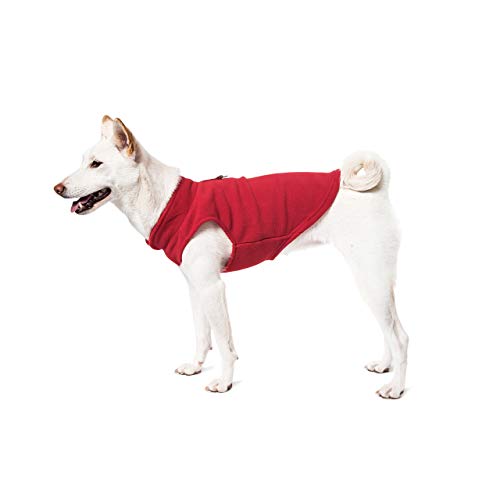 Image of Gooby Fleece Vest Dog Sweater, Pumpkin, X-Small | Soft warm fleece; Pullover, easy on /off (no zippers); O-ring leash attachment; Machine washable