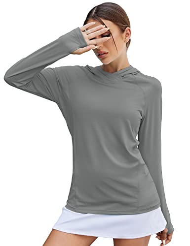 Sweat à capuche UPF 50+ gris foncé XL pour course à pied et entraînement