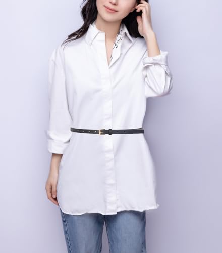 Women's Skinny PU Leather Belt, Solid Color and Leopard print Belt with Metal Buckle for Pants Jeans Dresses3