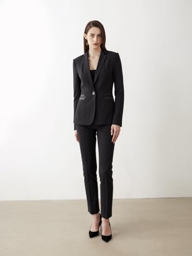 Women's 2 Piece Suit One Button Dressy Blazer Pants Suit Set Business Casual Outfits3