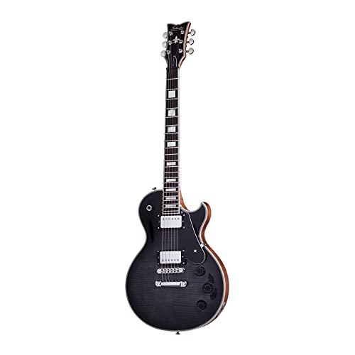 Schecter Solo-II Custom – Guitarra eléctrica de 6 cuerdas (satén negro trans)