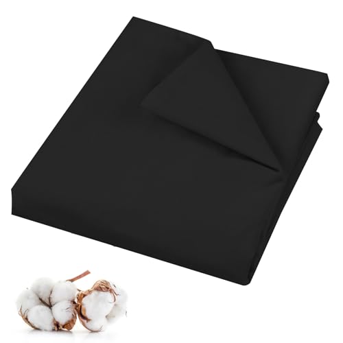 PEASUG 100% Cotton Muslin Fabric 59 Inch X 2 Yards Muslin Fabric by The Yard Medium Weight Draping Fabrics Suitable for Sewing Embroidery Garments Crafts Material-Black