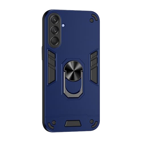 Image of amazon basics Kickstand Mobile Cover (360 Rotating Ring Holder) for Samsung Galaxy M55 5G / M55s 5G / F55 5G (Blue)