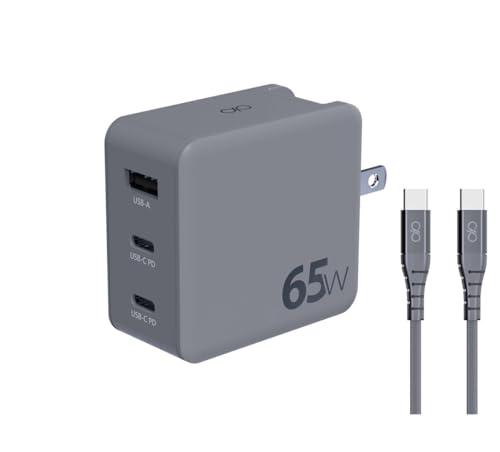 Adaptateur de voyage 65W GaN Force Power gris haut de gamme