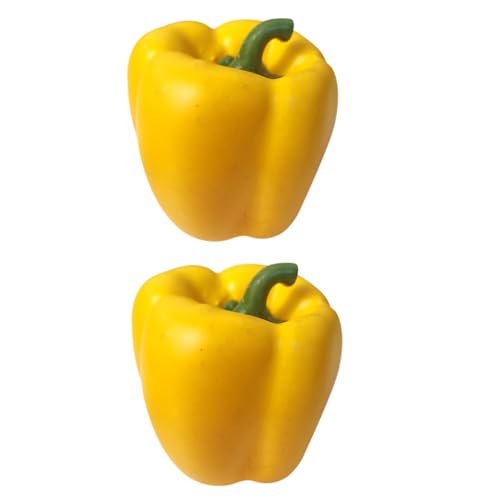 DONFAMDS 2個 シミュレーションパプリカ 軽量無臭リアル装飾 野菜模型 キッチン パーティー 撮影用インテリア