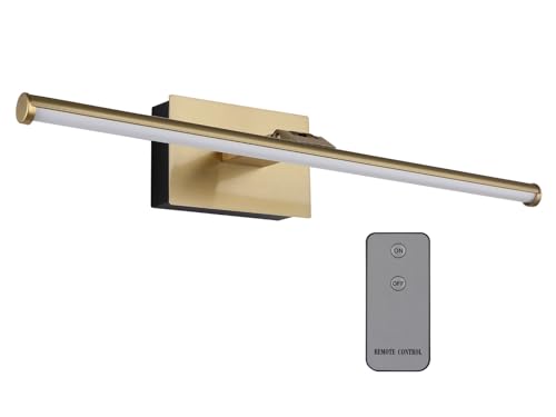 meineWunschleuchte Akku Bilderlampe Messing kabellos zum Kleben, Breite...