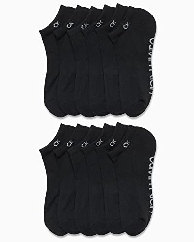 Image of Calvin Klein Womens No Show Socks - 12 Pack Breathable Lightweight Athletic Low Cut Running Socks for Women