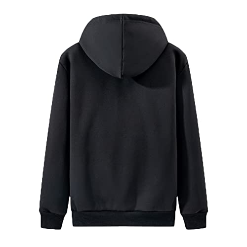 Ymosrh Men's Sweatshirts Casual Zip Up Hoodie Drawstring Long Sleeve Fleece Lined Hooded Sweatshirt, M-4XL2