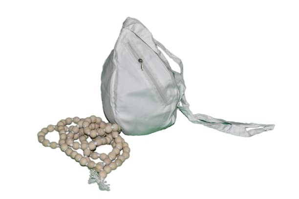 lnds White Cotton Japa Bag with Beads, Sakshi Mala Counter, Japa Mala-picture-56