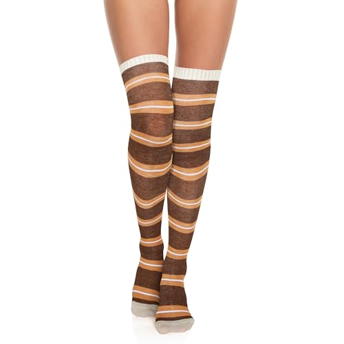 Benefeet Sox Striped Thigh High Socks for Women Girls Long Over the Knee High Stockings Cotton Tube Socks