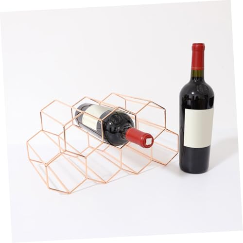 Soporte para botellas de vino doble capa de hierro dorado miniatura 2